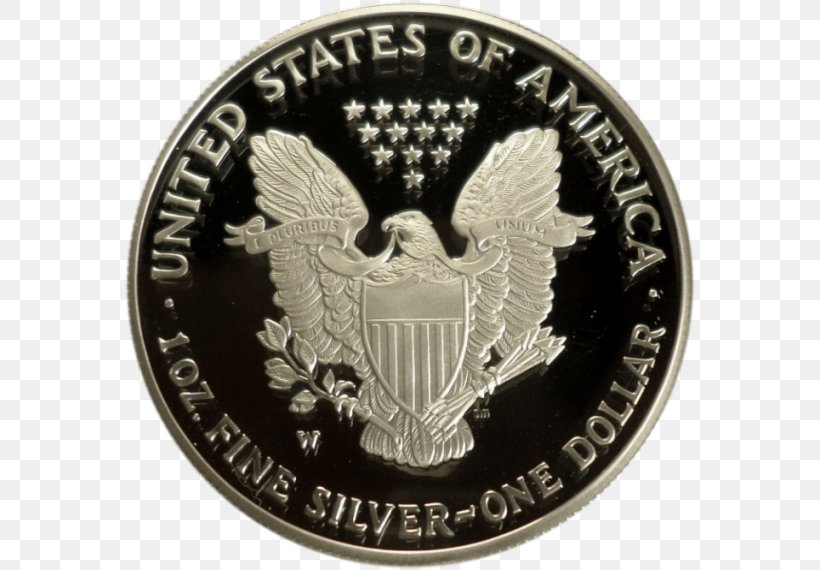 Coin American Silver Eagle Emblem, PNG, 570x570px, Coin, American Silver Eagle, Badge, Currency, Eagle Download Free