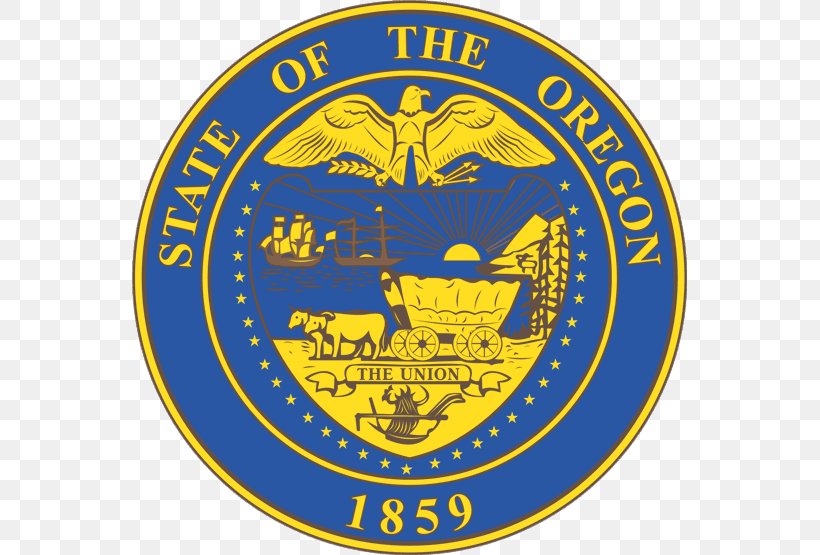 Seal Of Oregon Delaware North Dakota, PNG, 555x555px, Oregon, Area, Badge, Brand, Delaware Download Free