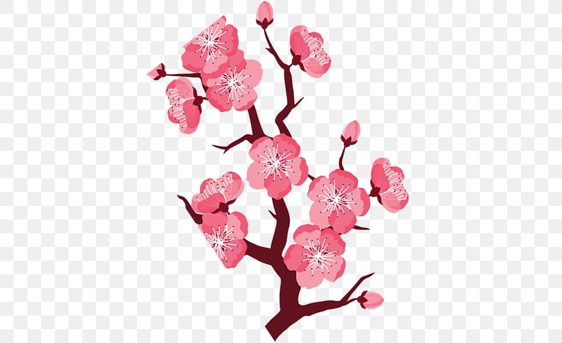 Floral Design Cartoon Peach, PNG, 500x500px, Floral Design, Blossom, Branch, Cartoon, Cherry Blossom Download Free
