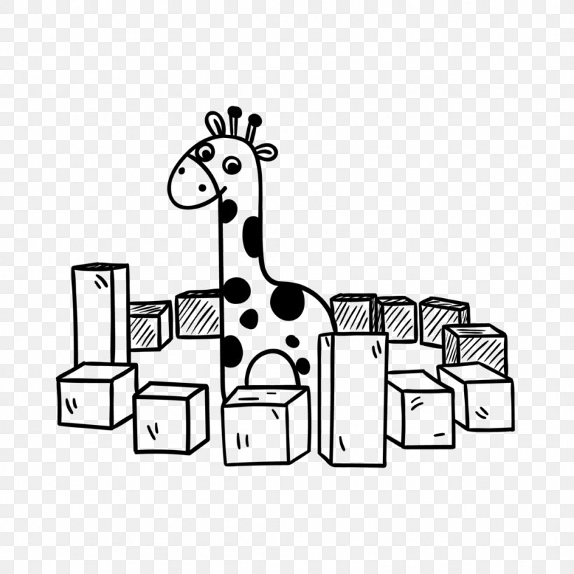 Giraffe Cartoon, PNG, 1024x1024px, Giraffe, Art, Blackandwhite, Cartoon, Child Download Free