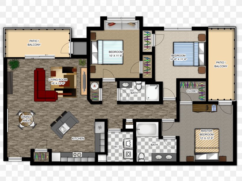 Apartment Floor Plan House Plan Bedroom, PNG, 2000x1500px, Apartment, Architectural Plan, Architecture, Bathroom, Bed Download Free