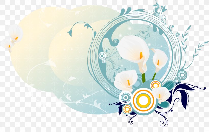 Blue Poster Circle Illustration, PNG, 1057x668px, Blue, Cartoon, Color, Drawing, Flower Download Free