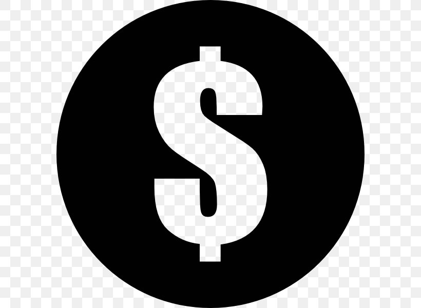 Dollar Sign United States Dollar Dollar Coin, PNG, 600x600px, Dollar Sign, Area, Australian Dollar, Black And White, Brand Download Free