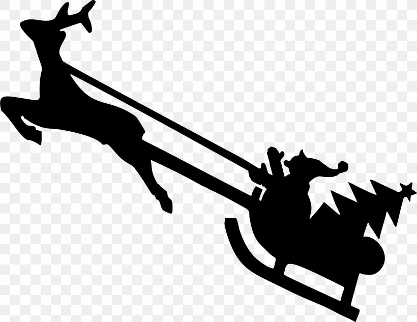 Reindeer Rudolph Silhouette Clip Art, PNG, 2296x1774px, Reindeer, Art, Black And White, Christmas, Drawing Download Free