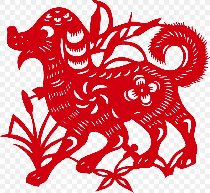 Chinese Zodiac Dog Chinese New Year Papercutting Goat, PNG, 2979x2744px, Chinese Zodiac, Art, Chinese Dragon, Chinese New Year, Claw Download Free