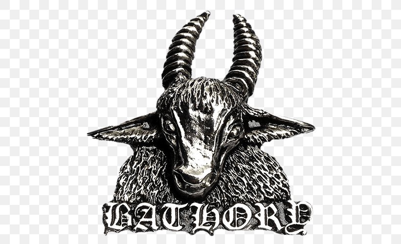 Bathory Goat Pin Viking Metal Logo, PNG, 500x500px, Bathory, Black And White, Cattle Like Mammal, Cow Goat Family, Drawing Download Free