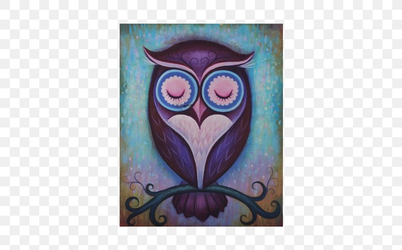 Sleeping Owl Printing Painting Paper, PNG, 510x510px, Owl, Art, Bird, Bird Of Prey, Canvas Download Free