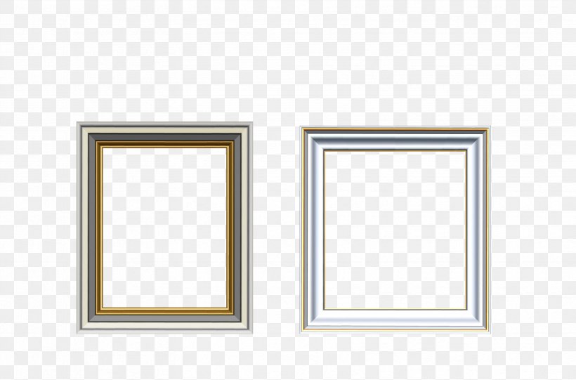 Picture Frame, PNG, 3328x2196px, Picture Frame, Color, Gold, Rectangle, Silver Download Free