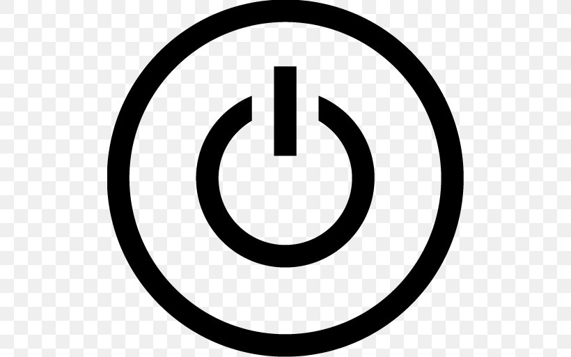 Power Symbol Electricity, PNG, 512x512px, Power Symbol, Area, Black And White, Brand, Button Download Free