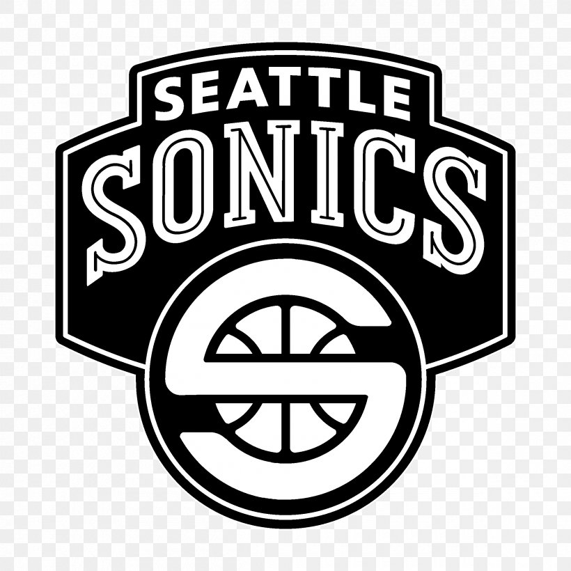 Seattle Supersonics Logo Brand Font Clip Art, PNG, 2400x2400px, Seattle Supersonics, Area, Black And White, Brand, Carpet Download Free