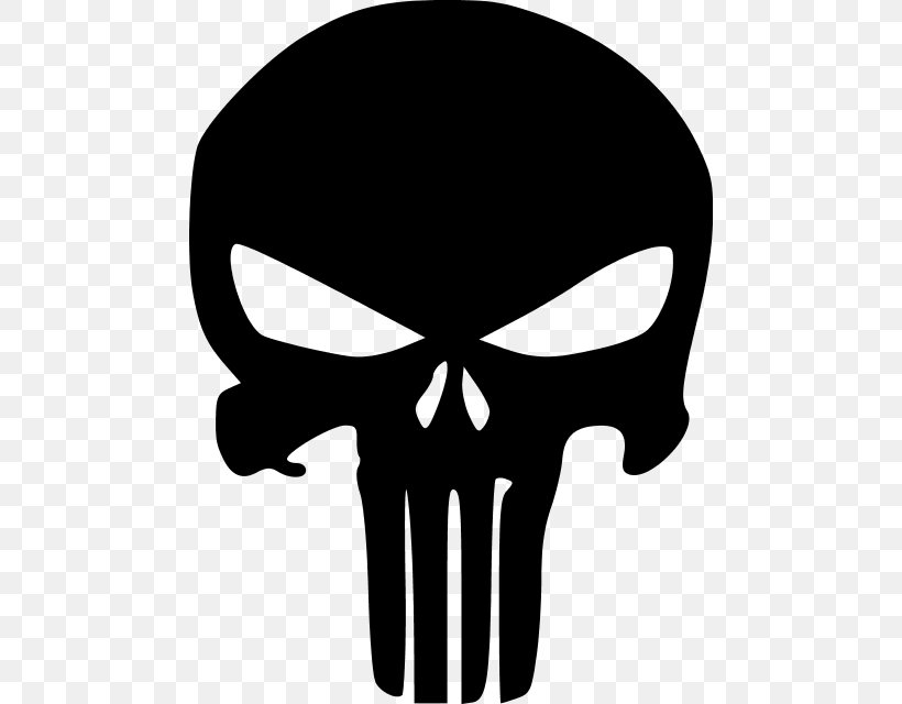 Punisher Stencil Silhouette Decal Marvel Comics, PNG, 476x640px, Punisher, Art, Black And White, Bone, Decal Download Free