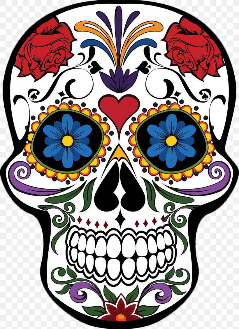 Calavera Skull Flower Floral Design, PNG, 930x1280px, Calavera, Art, Bone, Clay, Day Of The Dead Download Free