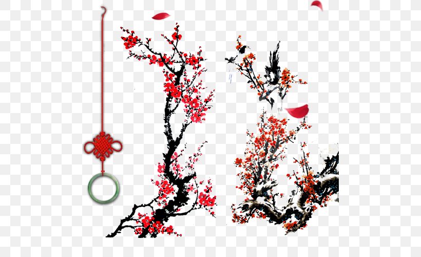 Ink Plum Blossom Clothing, PNG, 500x500px, Ink, Art, Branch, Calligraphy, Chinese Clothing Download Free