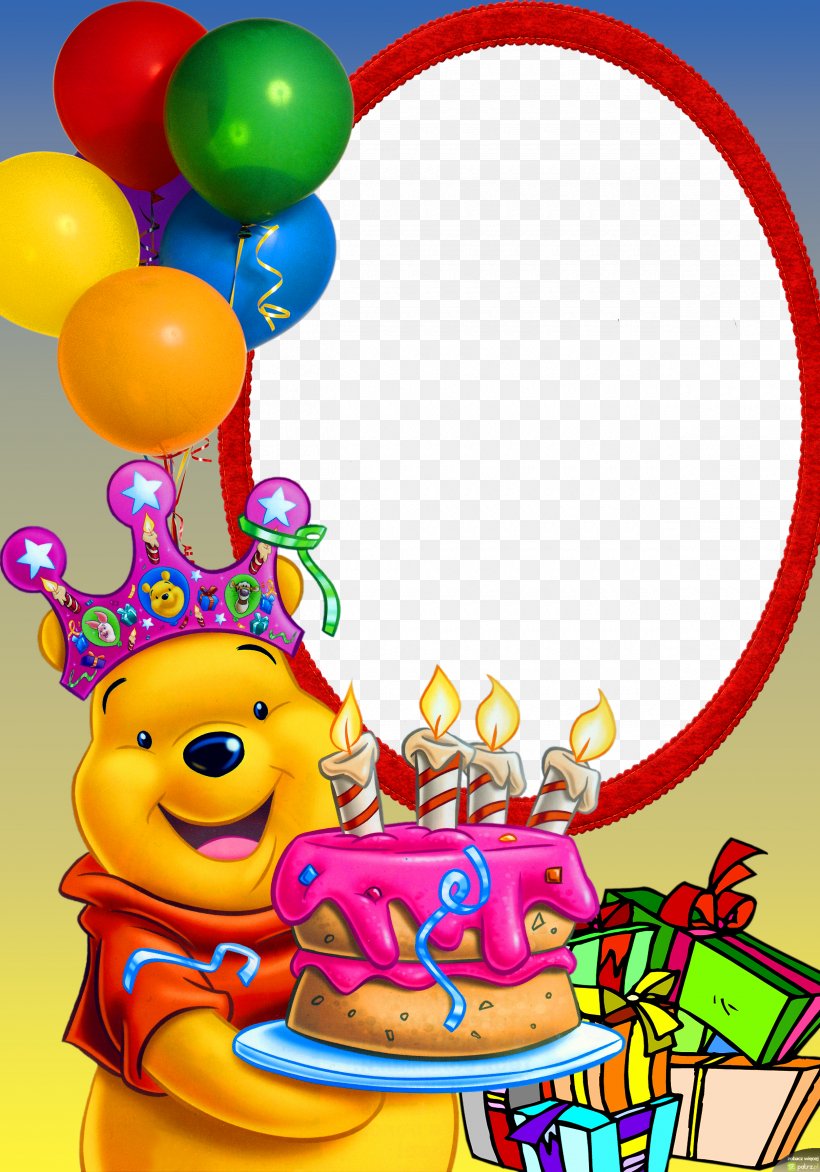Winnie The Pooh Birthday Cake Happiness Party, PNG, 2500x3575px, Winnie The Pooh, Balloon, Birthday, Birthday Cake, Cake Download Free