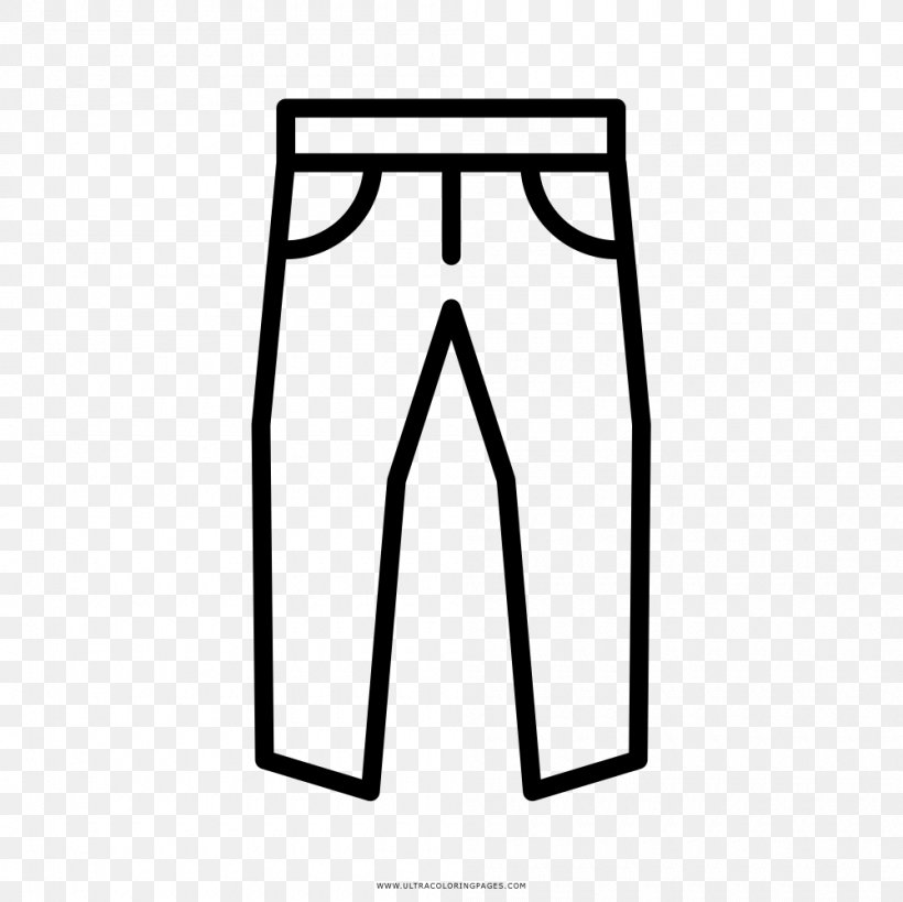 Pants T-shirt Jeans Drawing Coloring Book, PNG, 1000x999px, Pants, Active Shorts, Area, Black, Black And White Download Free