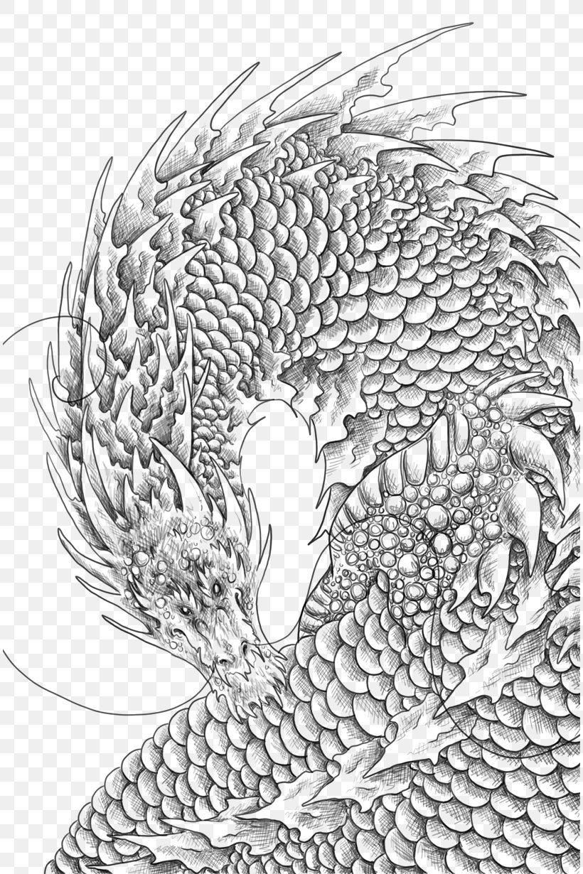 Line Art Dragon Visual Arts, PNG, 812x1230px, Line Art, Art, Artwork, Black And White, Deviantart Download Free