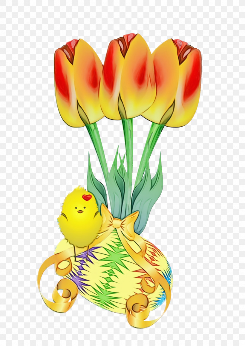Tulip Cut Flowers Petal Yellow Flowerpot, PNG, 1018x1440px, Watercolor, Cut Flowers, Flower, Flowerpot, Fruit Download Free