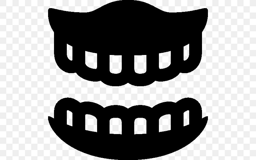 Dentures Human Tooth Tooth Enamel, PNG, 512x512px, Dentures, Artwork, Black, Black And White, Brand Download Free