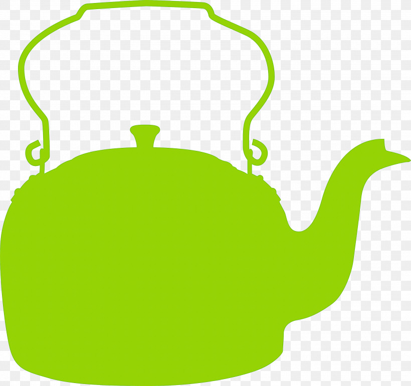 Kettle, PNG, 3000x2819px, Kettle, Frogs, Green, Leaf, Line Download Free