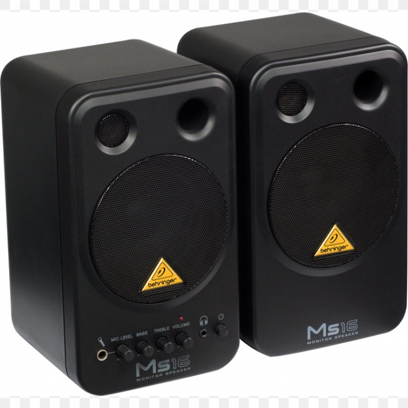 Studio Monitor BEHRINGER MS16 Loudspeaker Recording Studio Powered Speakers, PNG, 2000x2000px, Studio Monitor, Audio, Audio Equipment, Behringer, Behringer Ms16 Download Free