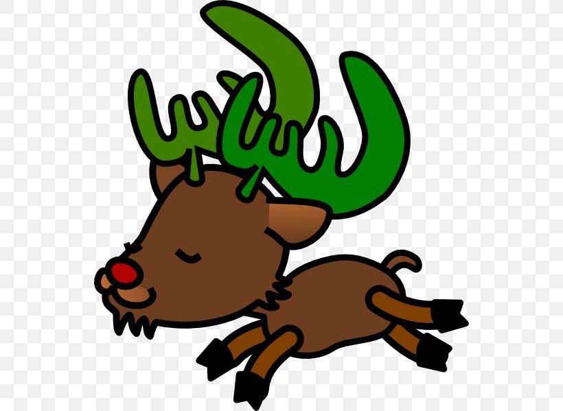 Reindeer Rudolph Santa Claus Clip Art, PNG, 546x599px, Reindeer, Antler, Artwork, Carnivoran, Cattle Like Mammal Download Free