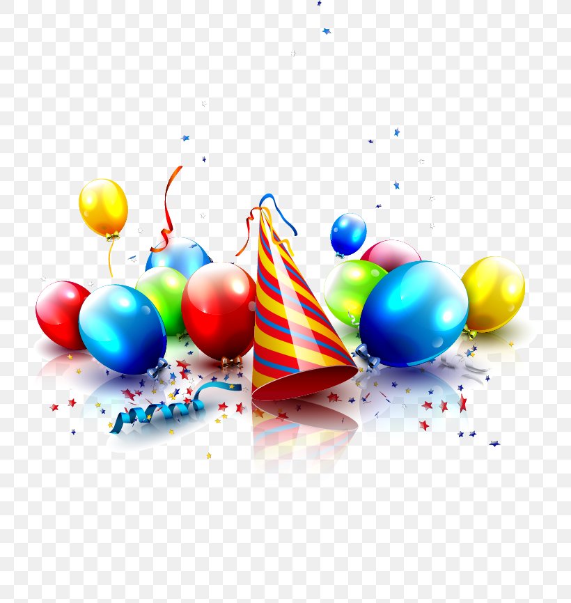 Balloon And Birthday Hat Vector, PNG, 724x866px, Balloon, Birthday, Color, Confetti, Easter Egg Download Free