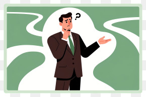 Confused Businessman At Crossroads PNG