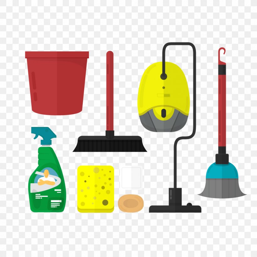 Euclidean Vector Clip Art, PNG, 1000x1000px, Cleanliness, Broom, Tool, Vacuum Cleaner, Yellow Download Free