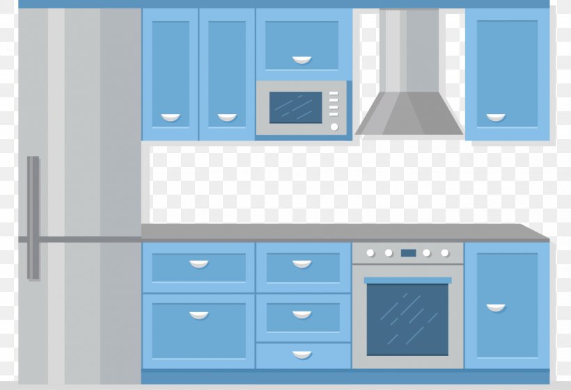 Kitchen Utensil Furniture Microwave Oven, PNG, 1417x970px, Kitchen, Blue, Cookware And Bakeware, Dining Room, Furniture Download Free