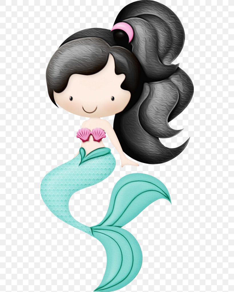 Mermaid Cartoon Woman Transparency Hair Coloring, PNG, 538x1024px, Watercolor, Animation, Beauty, Cartoon, Figurine Download Free