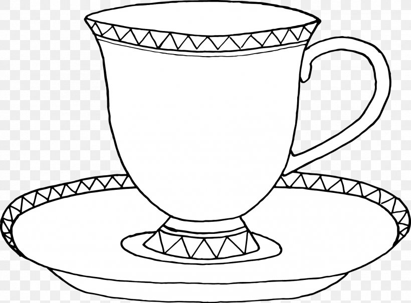 Teacup Saucer Coffee, PNG, 1799x1328px, Tea, Black And White, Coffee, Coffee Cup, Coloring Book Download Free