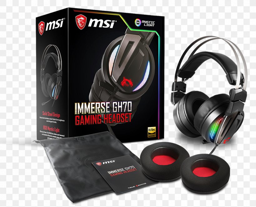MSI Immerse GH70 Gaming Headset Headphones 7.1 Surround Sound, PNG, 897x725px, 71 Surround Sound, Headset, Audio, Audio Equipment, Computer Download Free