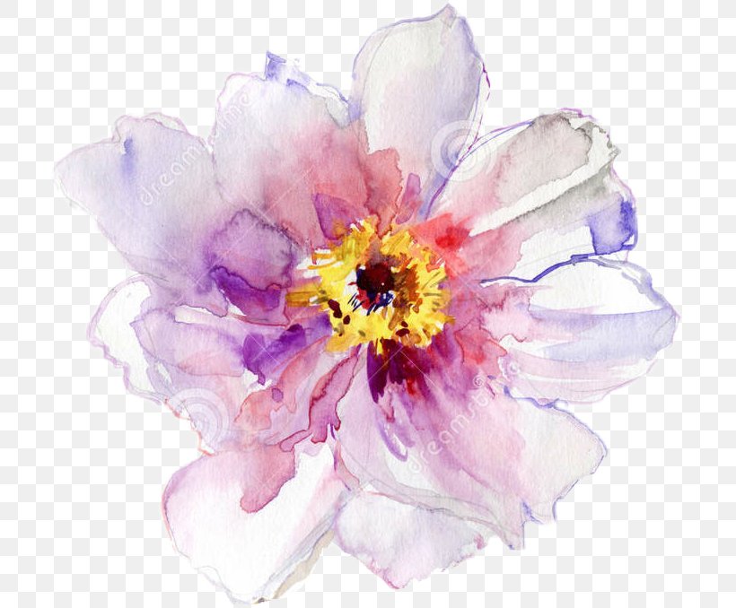 Purple Watercolor Flower, PNG, 707x678px, Watercolor Painting, Art, Cut Flowers, Drawing, Floral Design Download Free