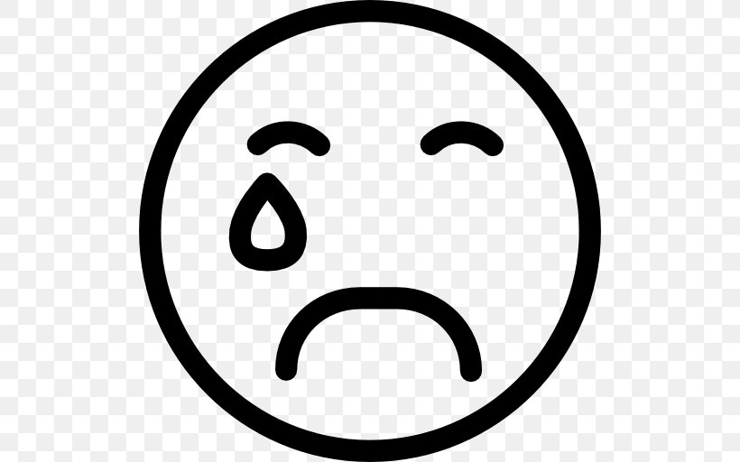 Smiley Emoticon Emotion, PNG, 512x512px, Smiley, Area, Black And White, Crying, Emoticon Download Free
