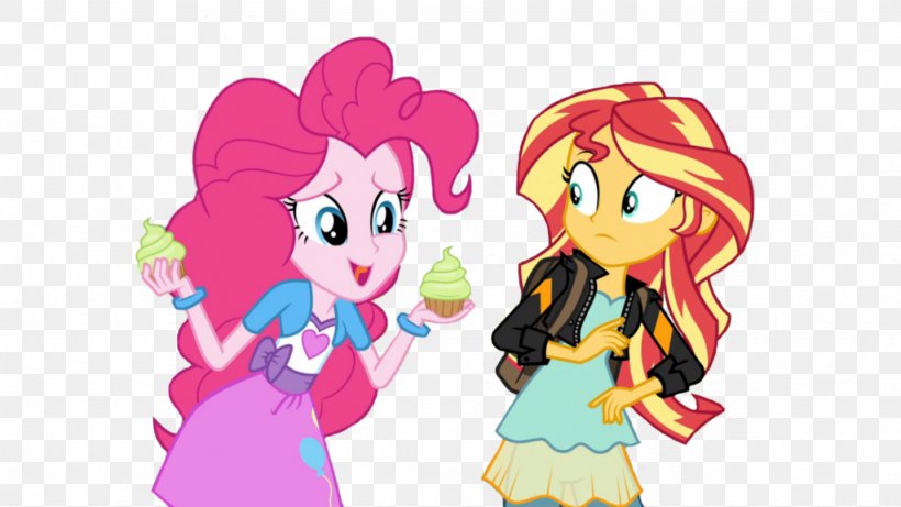 Sunset Shimmer Pinkie Pie Horse Clip Art, PNG, 1024x576px, Watercolor, Cartoon, Flower, Frame, Heart Download Free