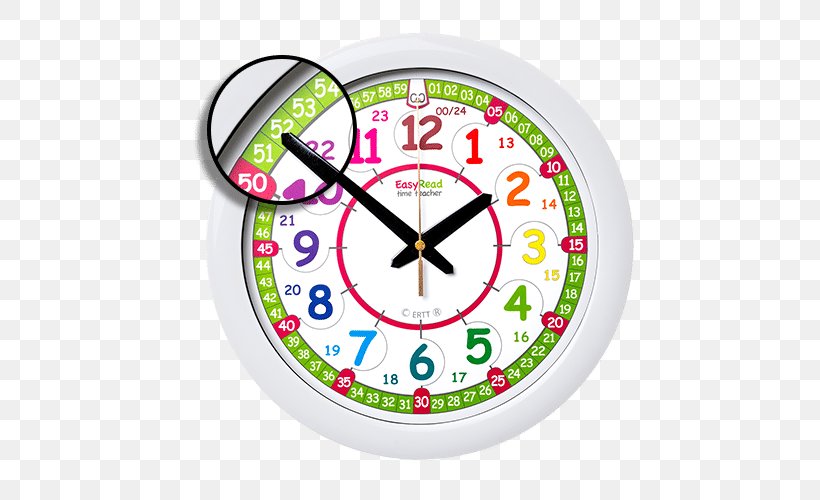 Clock Teacher Learning Education Child, PNG, 500x500px, 24hour Clock, Clock, Alarm Clock, Alarm Clocks, Child Download Free