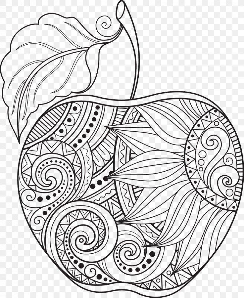 Coloring Book Apple Doodle Adult Child, PNG, 825x1008px, Coloring Book, Adult, Apple, Area, Art Download Free