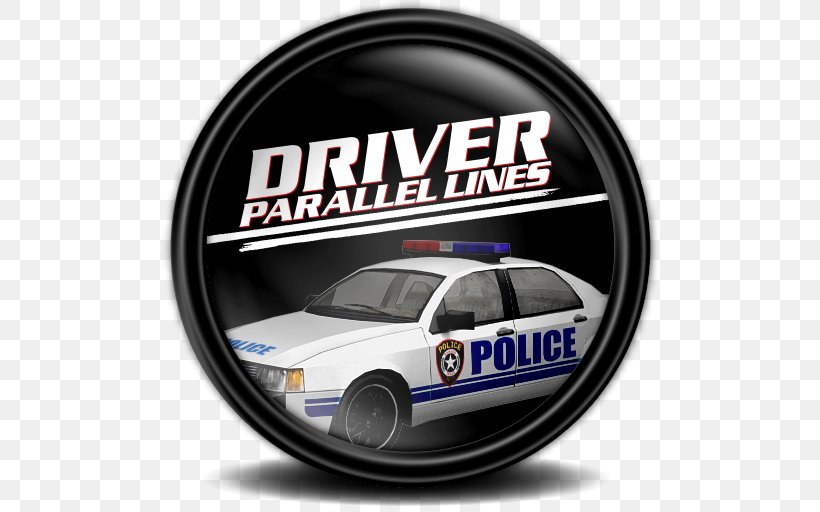 Police Brand Motor Vehicle Automotive Design, PNG, 512x512px, Driver Parallel Lines, Automotive Design, Brand, Driver, Driver 2 Download Free