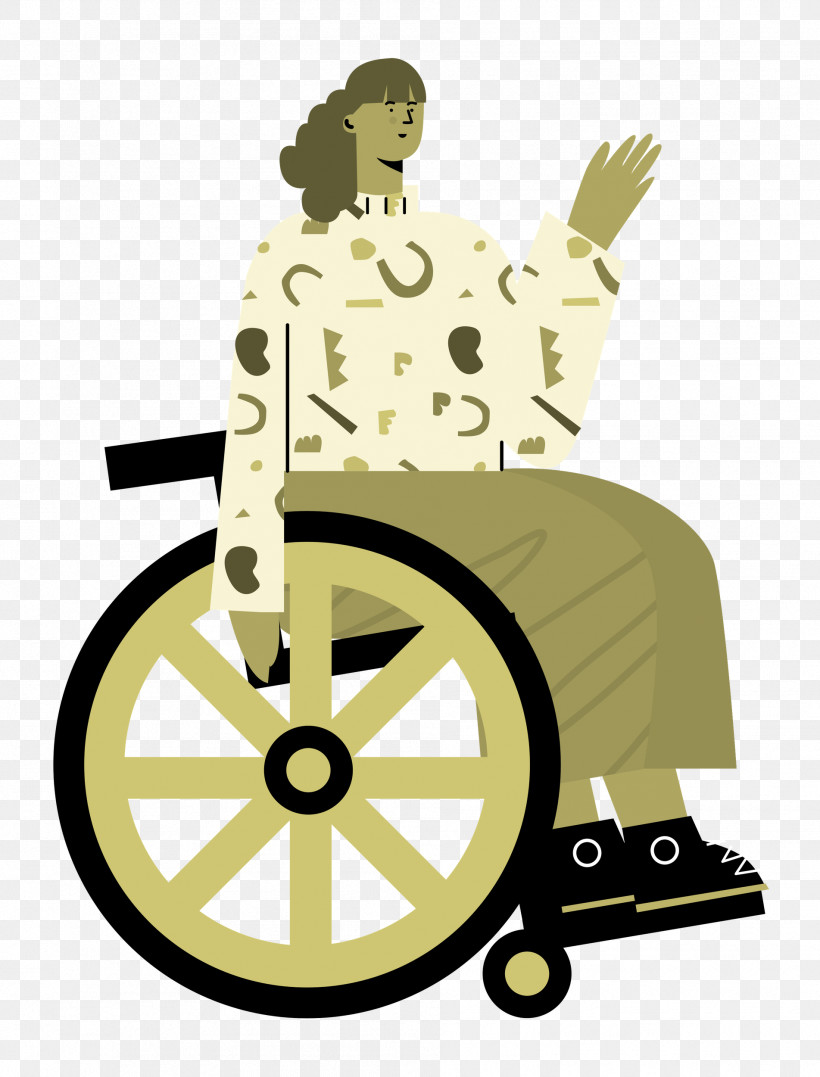 Sitting On Wheelchair Woman Lady, PNG, 1903x2500px, Woman, Behavior, Cartoon, Clock, Human Download Free