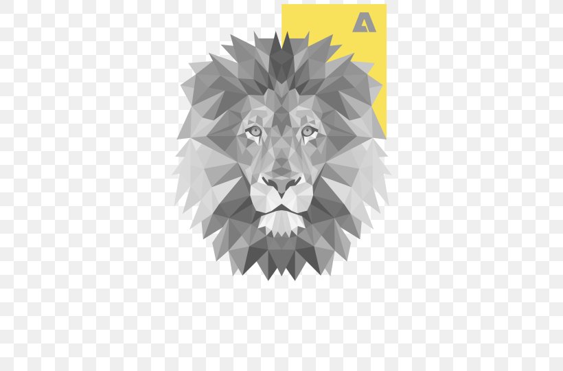 Lionhead Rabbit T-shirt Tiger Polygon, PNG, 420x540px, Lion, Art, Big Cats, Black And White, Carnivoran Download Free
