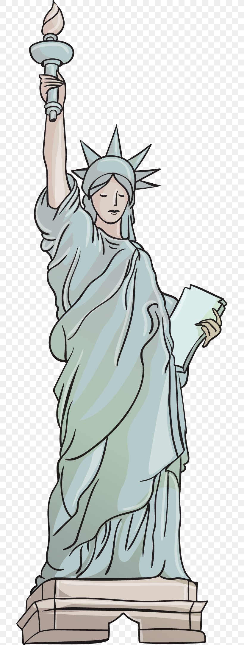 Statue Of Liberty, PNG, 709x2167px, Statue Of Liberty, Art, Artwork, Cartoon, Fiction Download Free