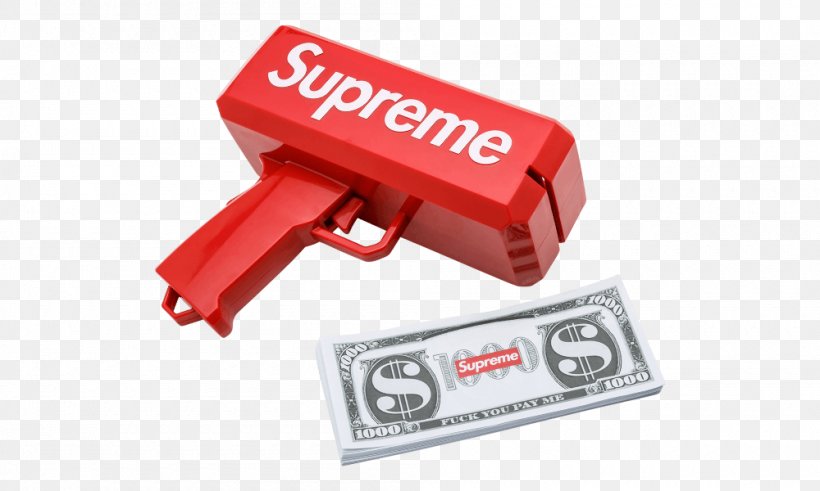 Supreme T-shirt Money Firearm Cannon, PNG, 1000x600px, Supreme, Brand, Cannon, Clothing Accessories, Firearm Download Free
