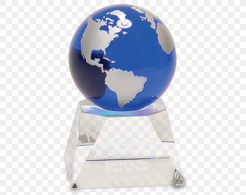 Crystal Globe Award Crystal Globe Sphere, PNG, 436x650px, Globe, Award, Blue, Cobalt Blue, Continent Download Free