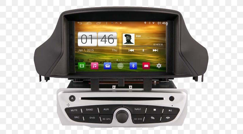 Renault Mégane Renault Fluence Car GPS Navigation Systems, PNG, 603x454px, Renault, Android, Automotive Navigation System, Car, Electronics Download Free