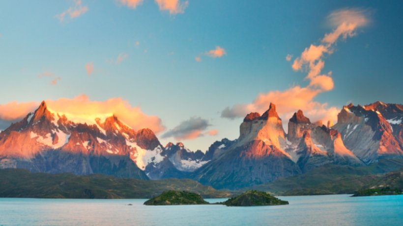 Torres Del Paine National Park Ushuaia Patagonia (Chile) Travel, PNG, 1920x1080px, Torres Del Paine National Park, Afterglow, Americas, Atmosphere, Calm Download Free