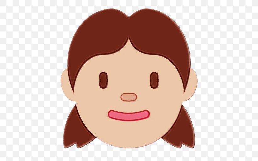 Happy Face Emoji, PNG, 512x512px, Face, Animation, Brown, Brown Hair, Cartoon Download Free