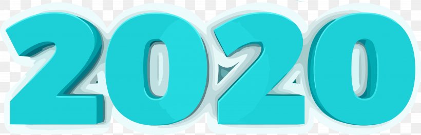 Happy New Year 2020 New Years 2020 2020, PNG, 4183x1344px, 2020, Happy New Year 2020, Aqua, New Years 2020, Turquoise Download Free