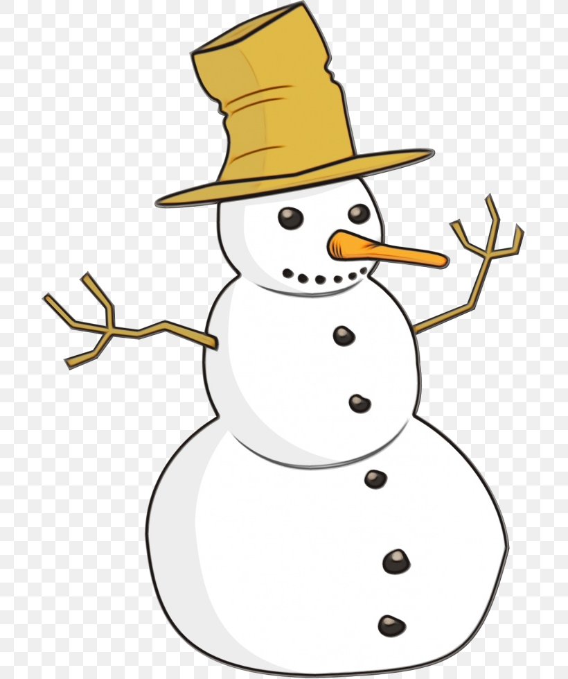 Snowman, PNG, 700x979px, Watercolor, Cartoon, Costume Hat, Fictional Character, Paint Download Free