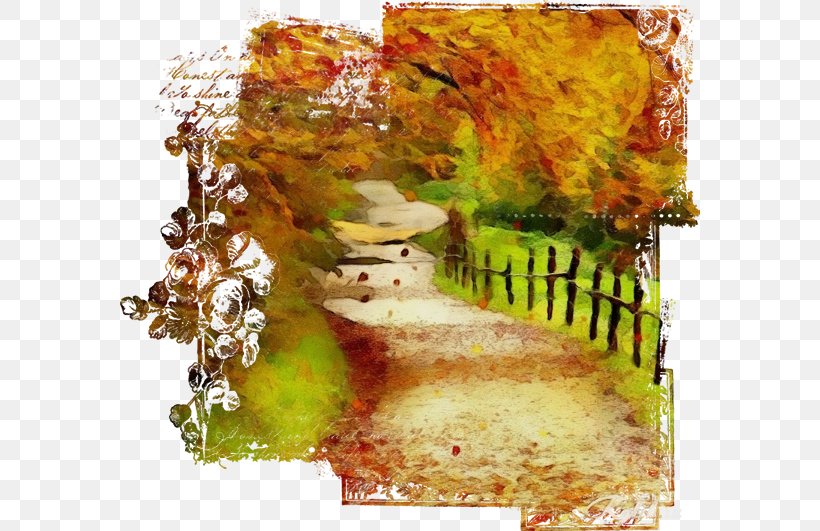 Yellow Tree Autumn, PNG, 580x531px, Watercolor, Autumn, Paint, Tree, Wet Ink Download Free