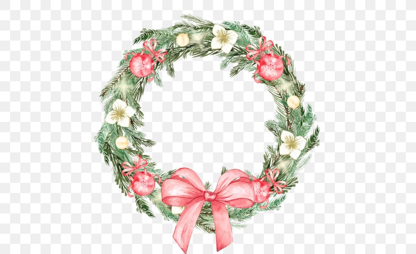 Christmas Wreath Drawing, PNG, 500x500px, Wreath, Christmas, Christmas Decoration, Christmas Tree, Drawing Download Free